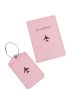 Airplane & Letter Graphic Passport Case With Luggage Tag