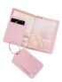 Airplane & Letter Graphic Passport Case With Luggage Tag