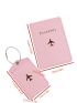 Airplane & Letter Graphic Passport Case With Luggage Tag