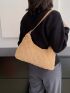 Argyle Quilted Fuzzy Hobo Bag