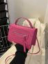 Mini Neon Pink Snap Button Flap Square Bag