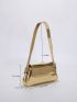 Metallic Flap Baguette Bag