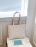 Quilted Pattern Shoulder Tote Bag, Mothers Day Gift For Mom