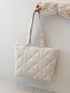 Quilted Pattern Shoulder Tote Bag, Mothers Day Gift For Mom