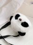 Mini Panda Design Fuzzy Novelty Bag