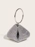 Rhinestone Decor Evening Bag, Glitter Clutch Bag For Party, Women's Elegant Purse For Wedding