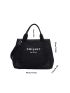 Letter Graphic Shoulder Tote Bag