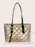 Quilted Detail Shoulder Tote Bag