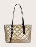 Quilted Detail Shoulder Tote Bag