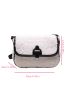 Contrast Binding Fuzzy Flap Square Bag