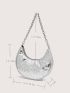 Metallic Chain Hobo Bag