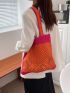 Two Tone Hollow Out Crochet Bag