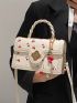 Mini Cherry Pattern Flap Square Bag