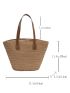 Minimalist Double Handle Straw Bag