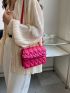 Mini Neon Pink Quilted Chain Decor Square Bag