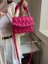 Mini Neon Pink Quilted Chain Decor Square Bag