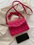 Mini Neon Pink Quilted Chain Decor Square Bag