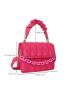 Mini Neon Pink Quilted Chain Decor Square Bag