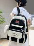 5pcs Patch Detail Functional Backpack Set