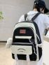 5pcs Patch Detail Functional Backpack Set