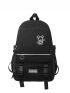 Bear & Letter Graphic Patch Decor Functional Backpack