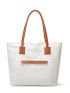 Zipper Detail Shoulder Tote Bag