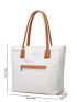 Zipper Detail Shoulder Tote Bag