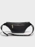 Metal Detail Zip Waist Bag