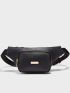 Metal Detail Zip Waist Bag