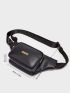 Metal Detail Zip Waist Bag