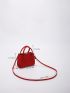 Mini Neon-red Stitch Detail Square Bag