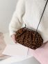 Leopard Pattern Ruched Bag