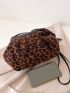 Leopard Pattern Ruched Bag