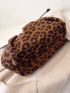 Leopard Pattern Ruched Bag