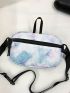 Tie Dye Letter Graphic Drawstring Detail Waist Bag