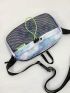 Tie Dye Letter Graphic Drawstring Detail Waist Bag