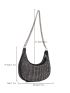 Studded Decor Chain Hobo Bag