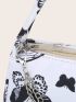 Trendy Zipper Shoulder Bag, Fashion Butterfly Pattern Underarm Bag, Stylish Chain Decor Purse