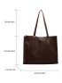 Buckle Decor Shoulder Tote Bag