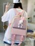 4pcs Cartoon Rabbit Decor Functional Backpack Set