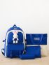 4pcs Cartoon Rabbit Decor Functional Backpack Set