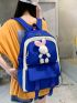 4pcs Rabbit Decor Functional Backpack Set