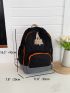 Letter Patch Decor Functional Backpack