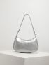 Crocodile Embossed Studded Decor Hobo Bag