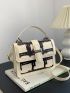 Mini Colorblock Metal Decor Square Bag