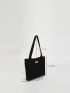 Small Shoulder Tote Bag Letter Patch Double Handle For Daily