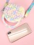 Mini Novelty Bag Heart Pattern Colorblock With Random Graphic Strap