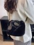 Minimalist Fluffy Ruched Bag With Bag Charm