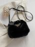 Minimalist Fluffy Ruched Bag With Bag Charm