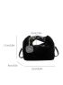 Minimalist Fluffy Ruched Bag With Bag Charm